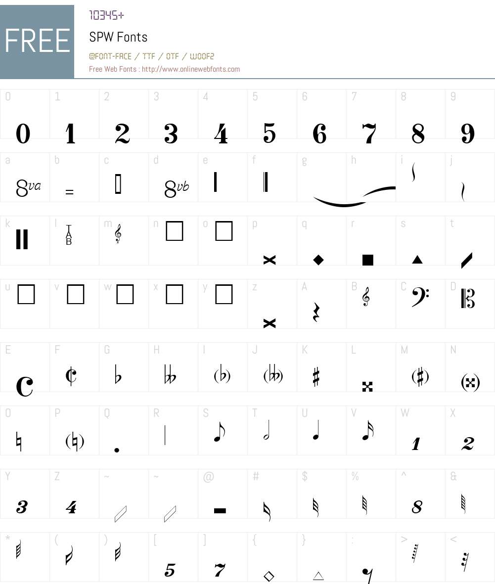 SPW Font Screenshots