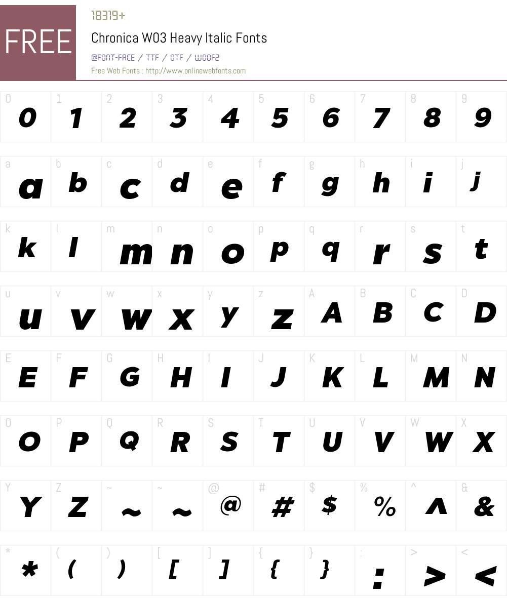 Chronica Font Screenshots
