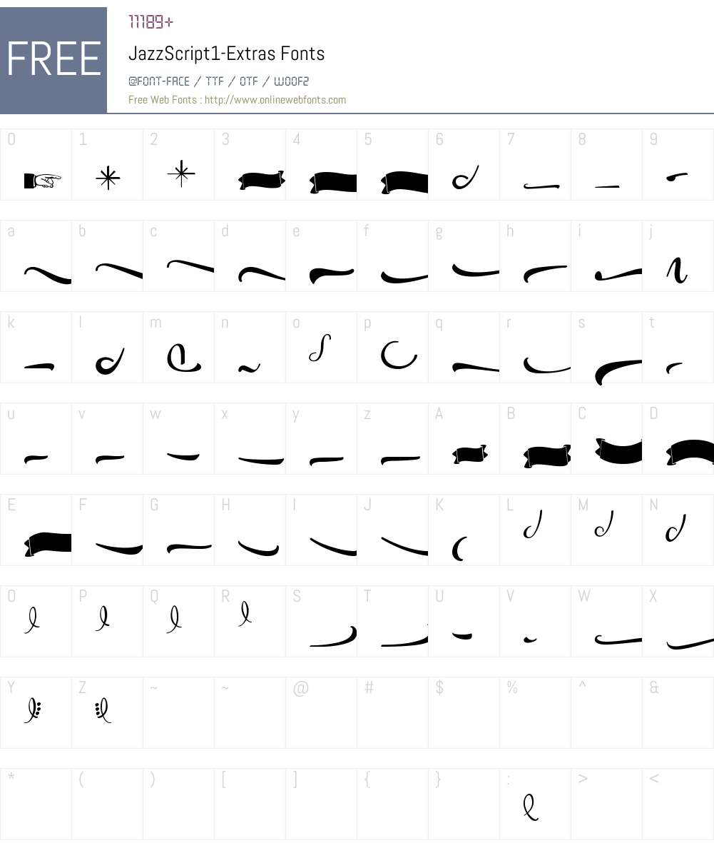JazzScript1-Extras Font Screenshots