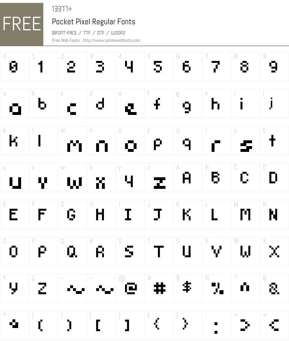 Pocket Pixel Font Screenshots
