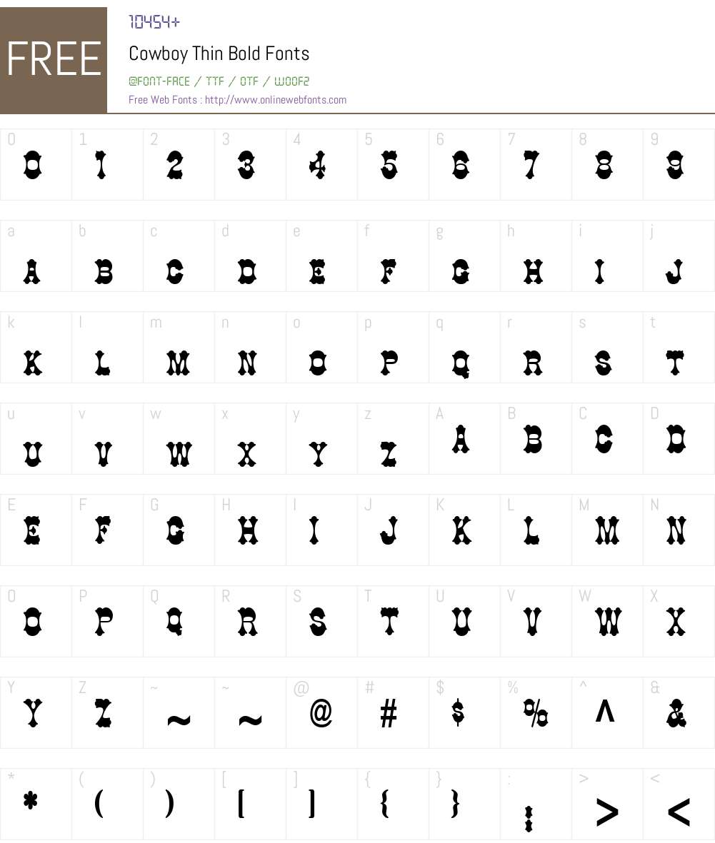 Cowboy Thin Font Screenshots