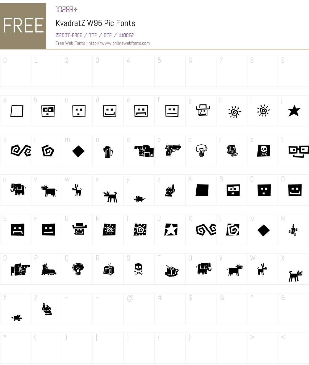 KvadratZW95-Pic Font Screenshots