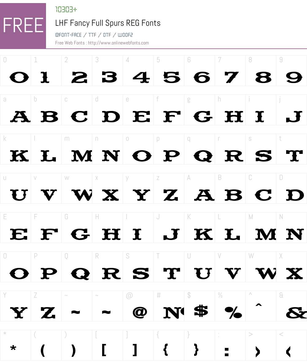 LHF Fancy Full Spurs REG Font Screenshots