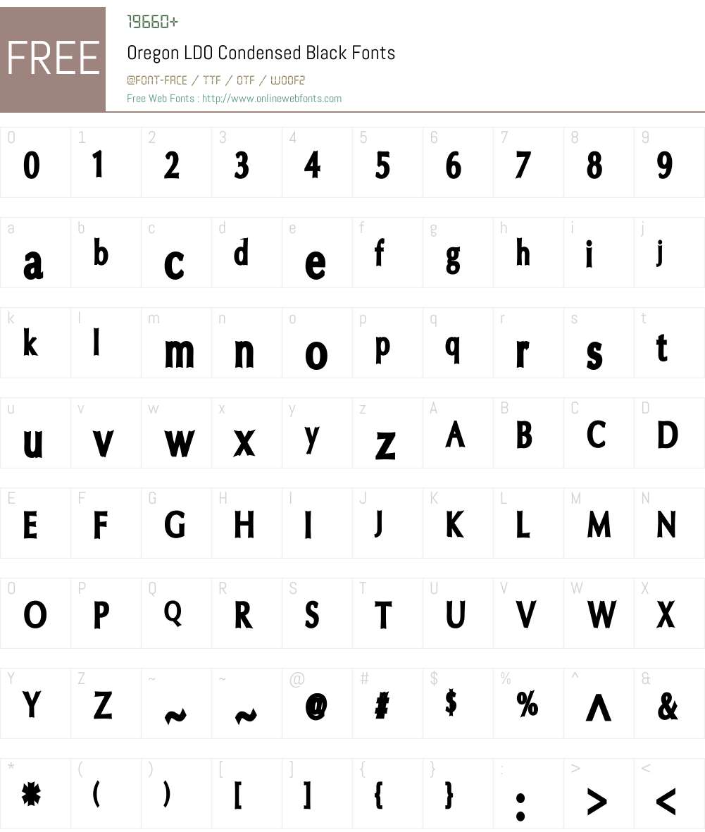 Oregon LDO Condensed Black Font Screenshots