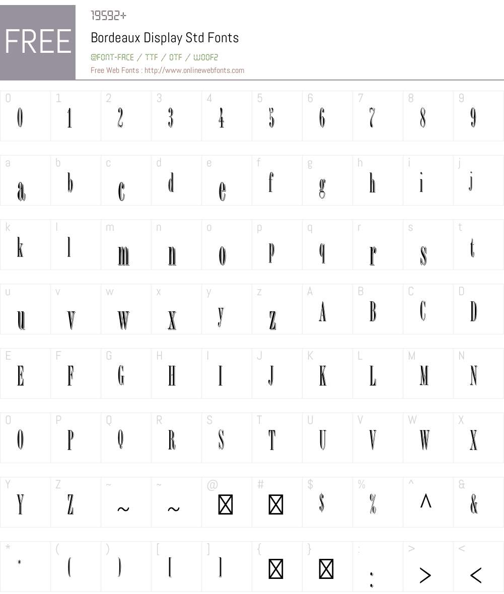 Bordeaux Display Std Font Screenshots