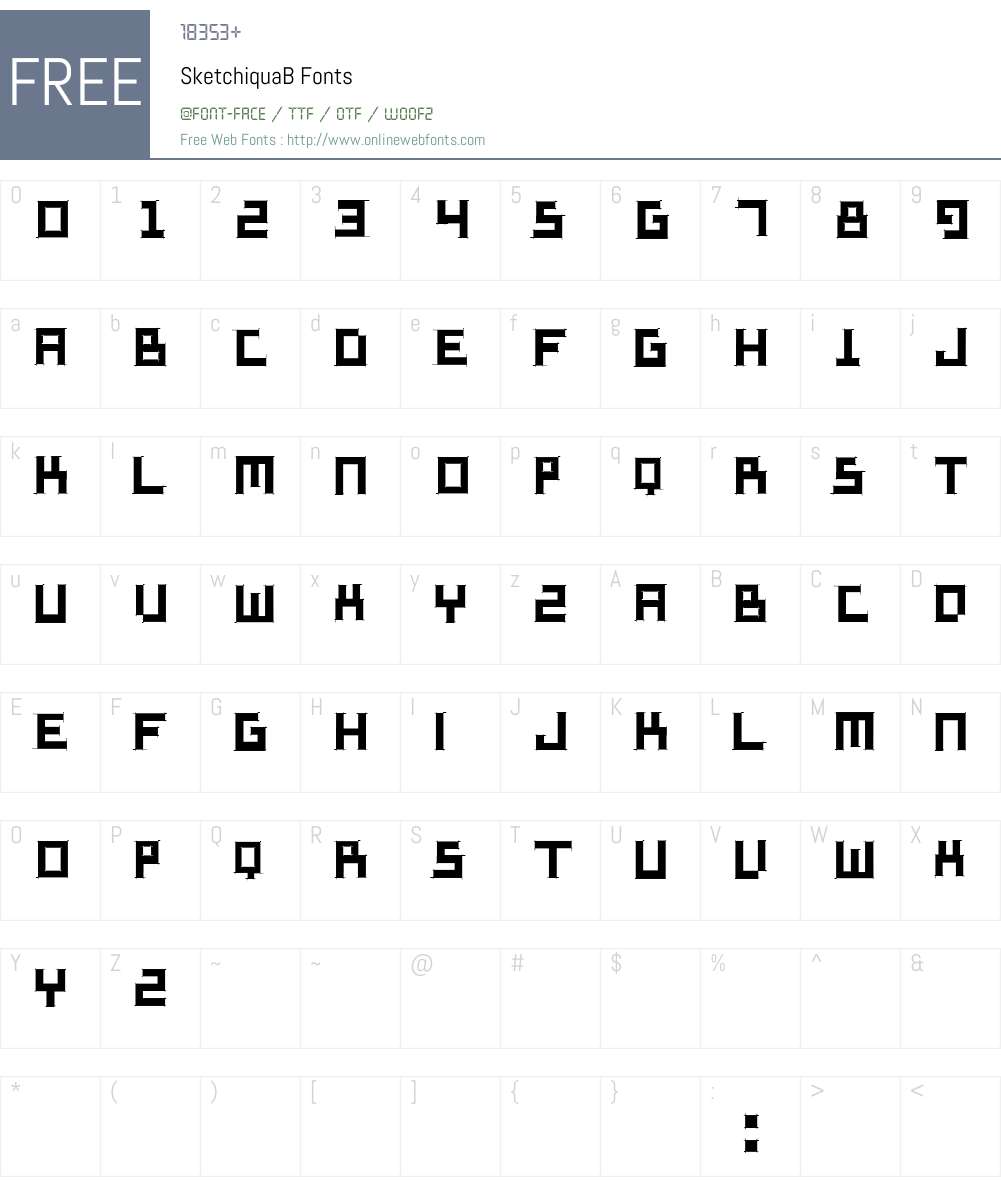 SketchiquaB Font Screenshots