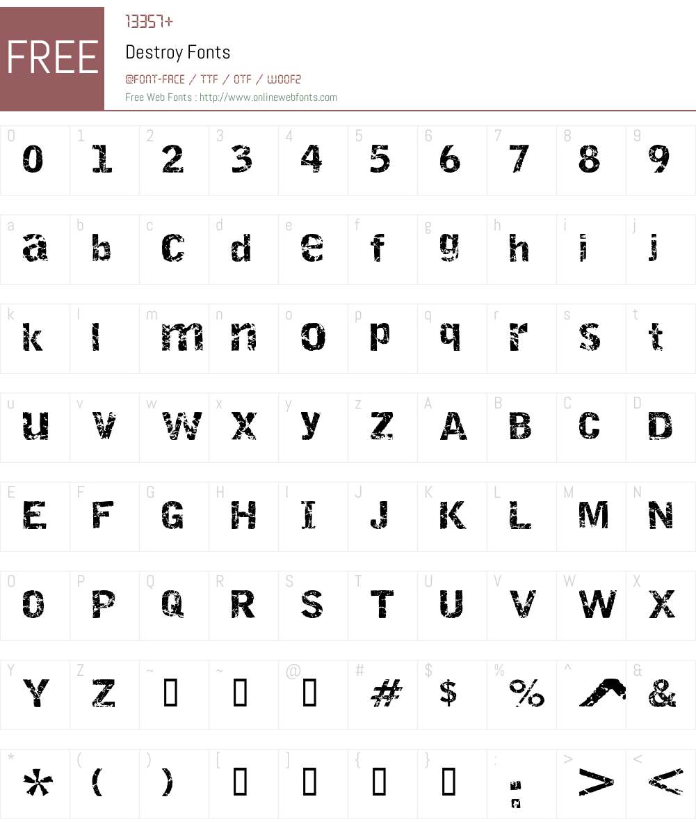 Destroy Font Screenshots