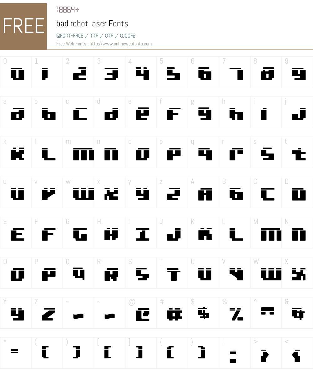 bad robot laser Font Screenshots