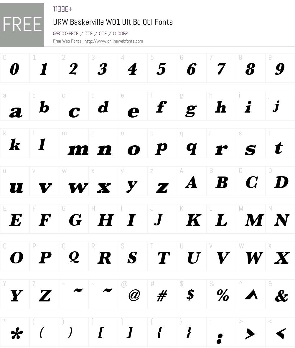 URWBaskervilleW01-UltBdObl Font Screenshots