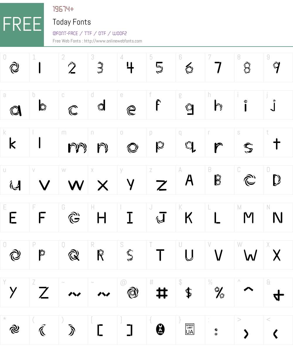 Today Font Screenshots