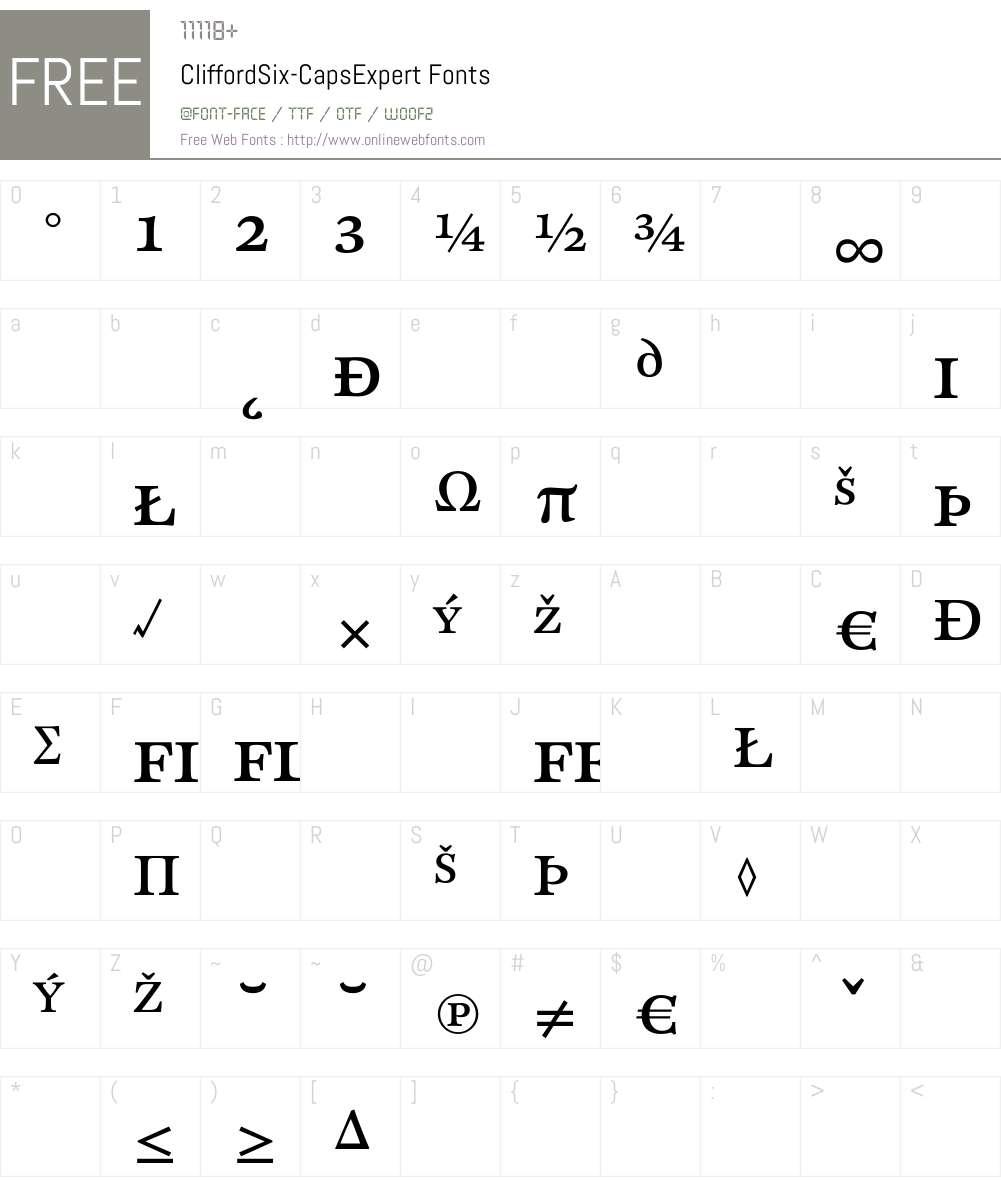 CliffordSix Font Screenshots