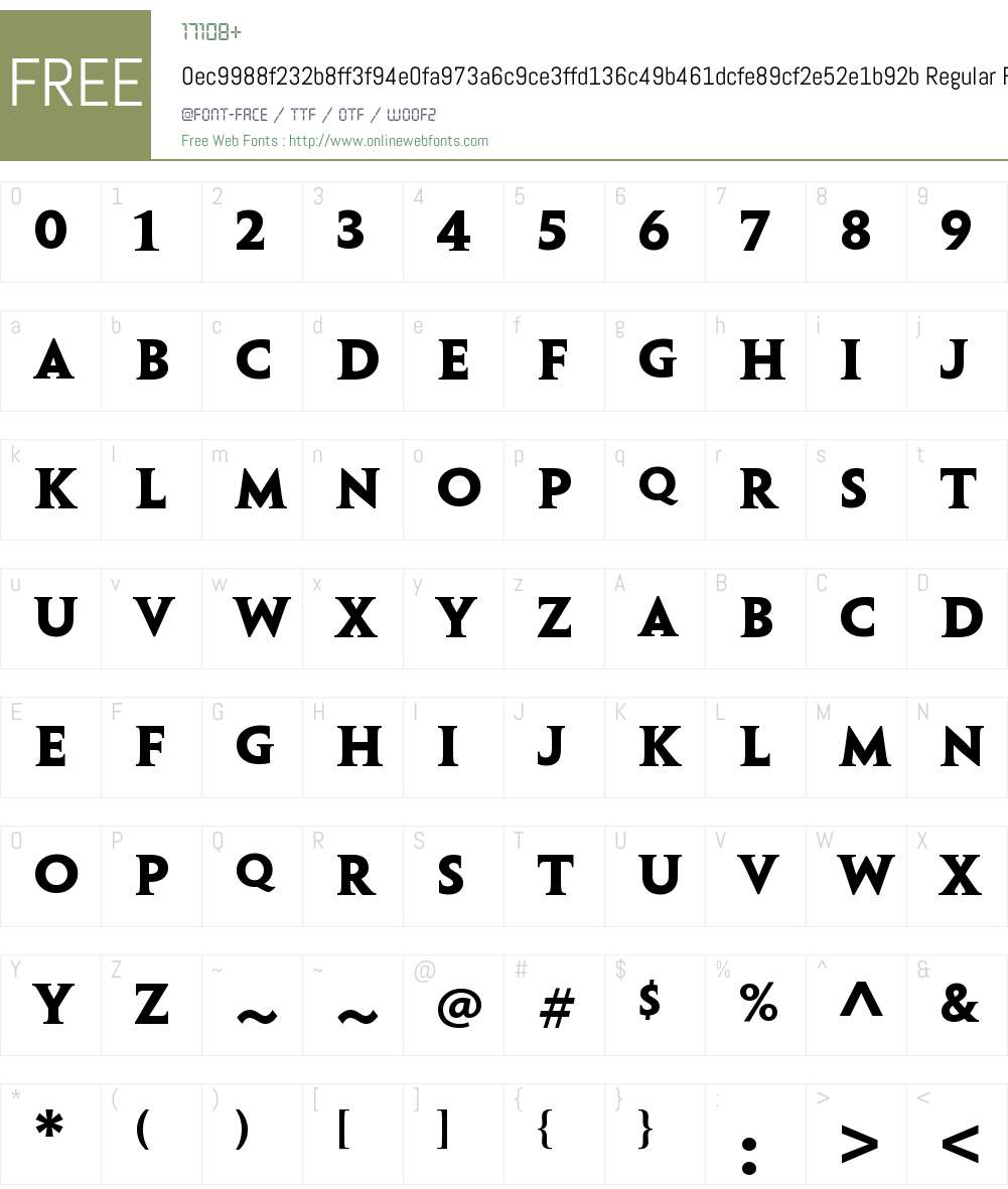 0ec9988f232b8ff3f94e0fa973a6c9ce3ffd136c49b461dcfe89cf2e52e1b92b Font Screenshots