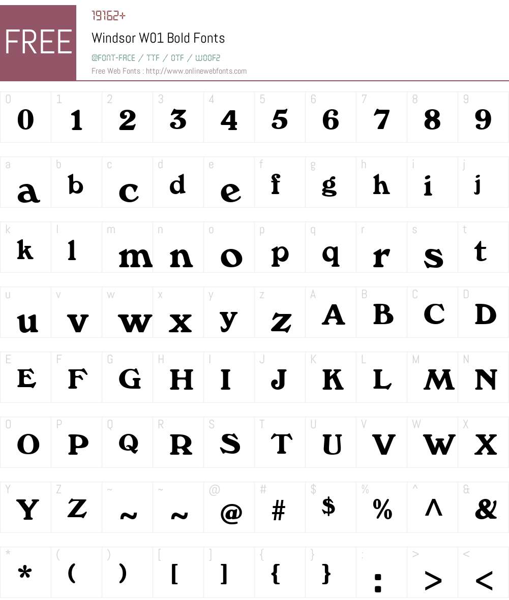 WindsorW01-Bold Font Screenshots