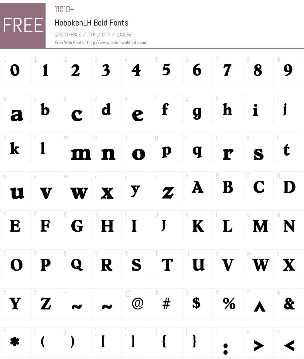 HobokenLH Font Screenshots