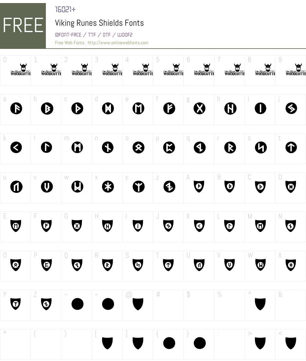 Viking Runes Shields Font Screenshots