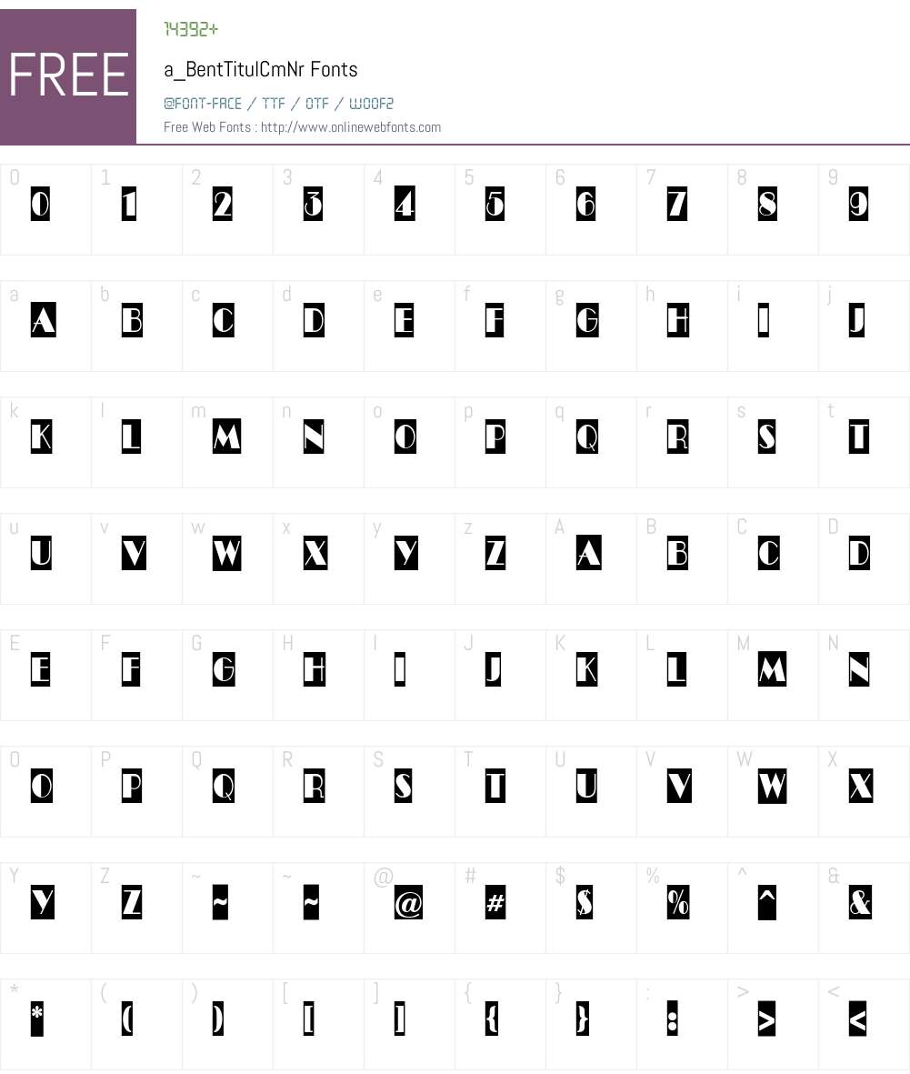 a_BentTitulCmNr Font Screenshots