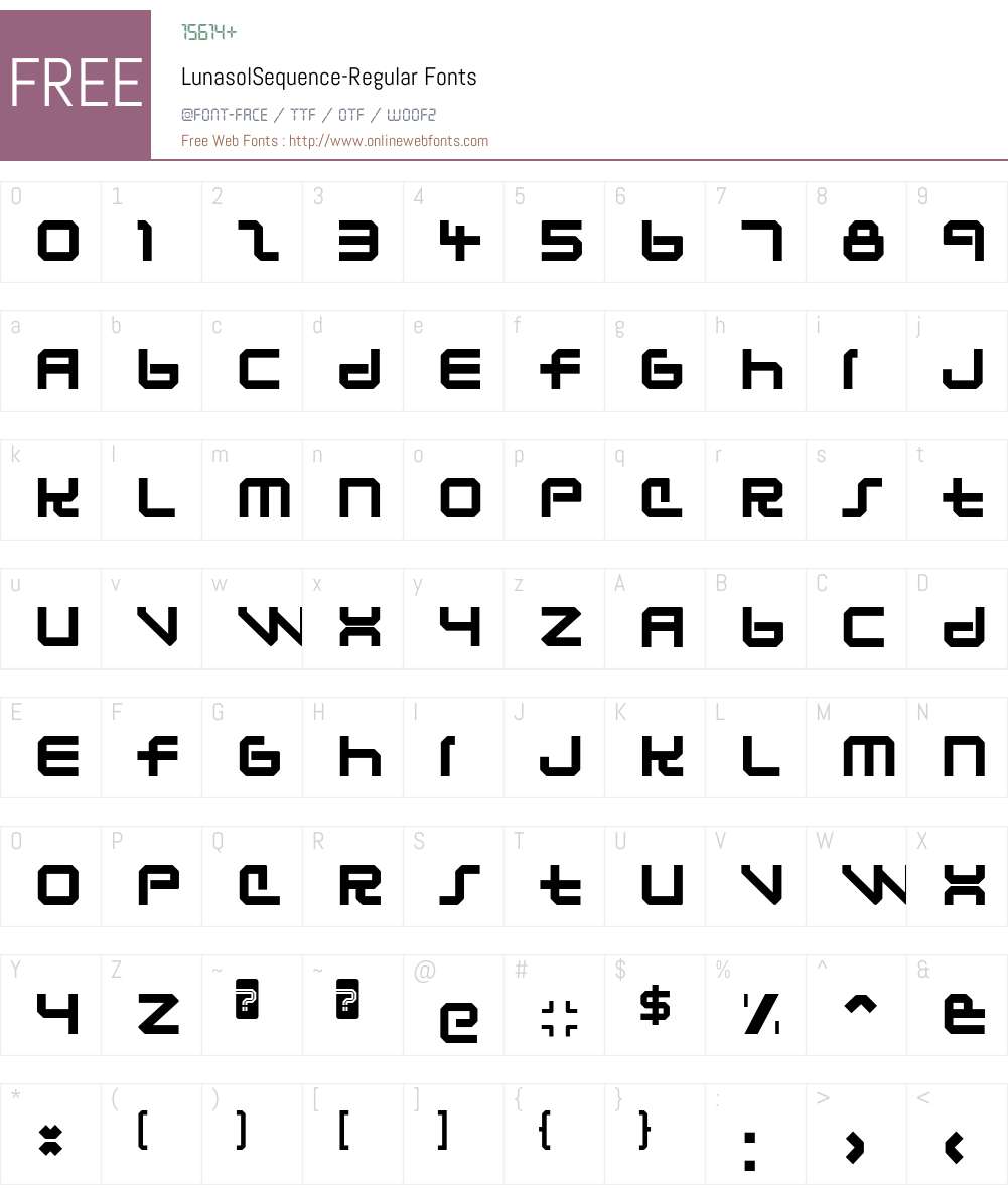 Lunasol Font Screenshots