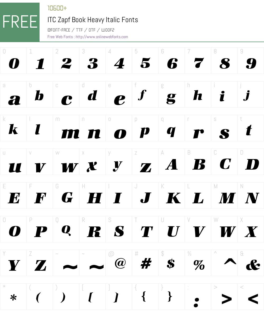 ITC Zapf Book Font Screenshots