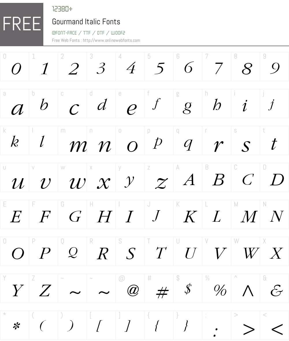Gourmand Font Screenshots