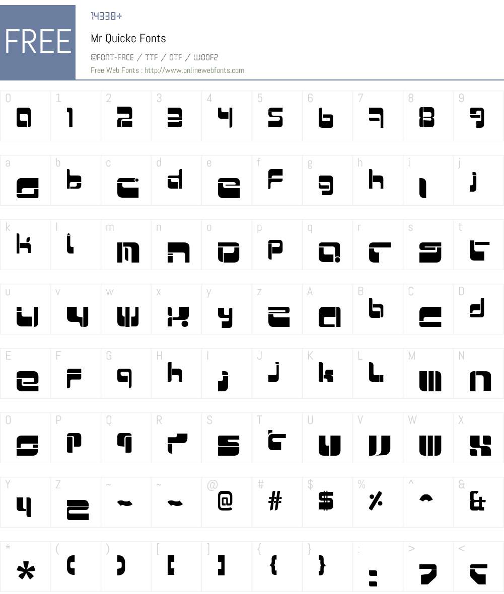 Mr Quicke Font Screenshots