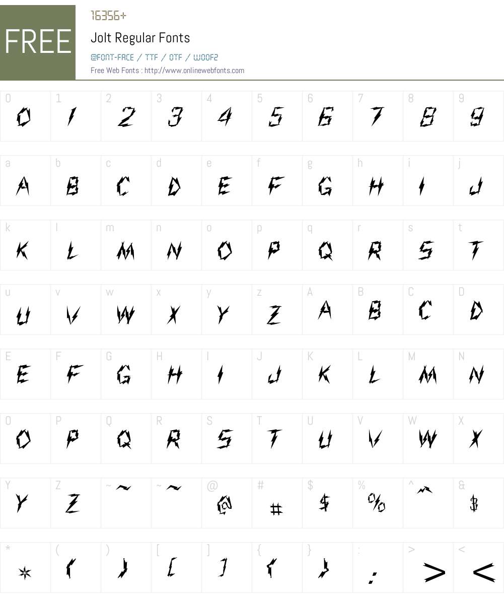 Jolt Font Screenshots