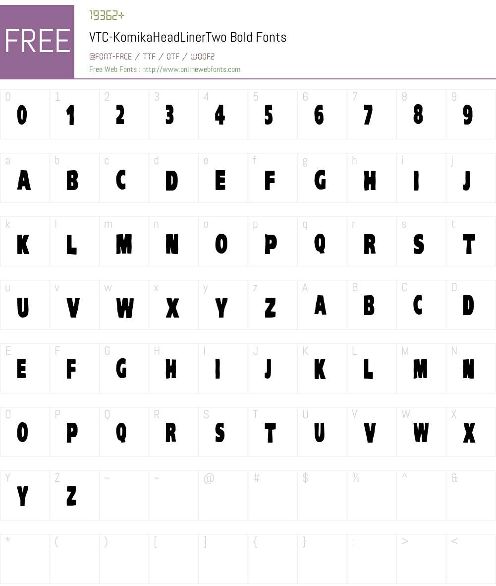 VTC-KomikaHeadLinerTwo Font Screenshots