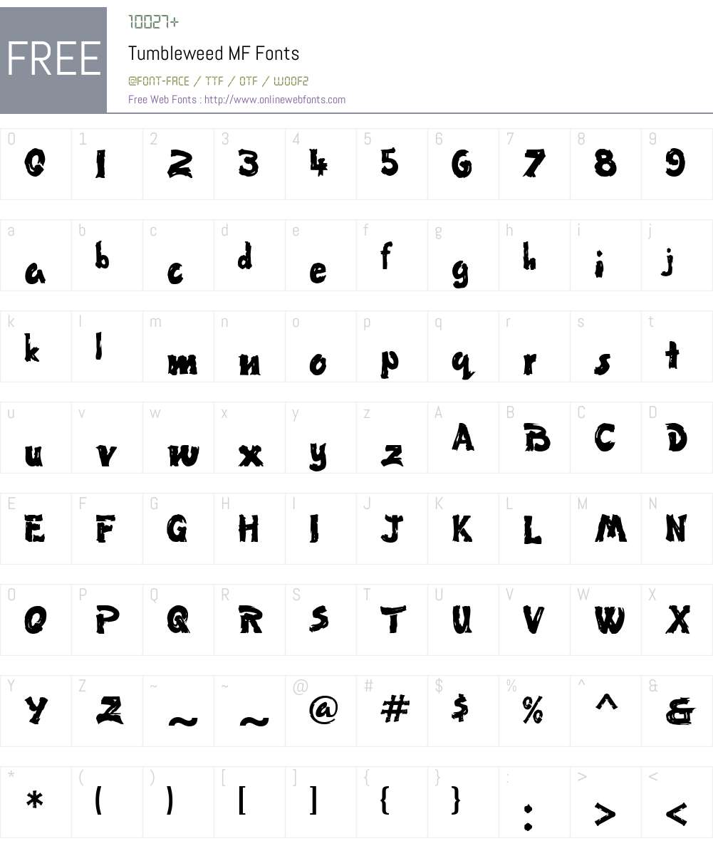 Tumbleweed MF Font Screenshots