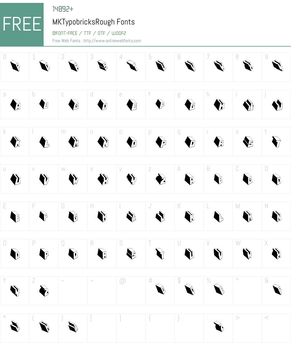 MKTypobricksRough Font Screenshots
