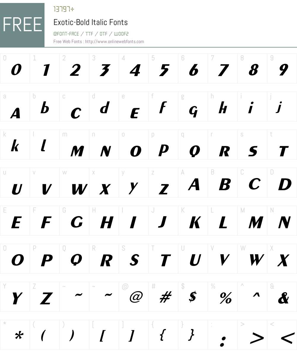 Exotic-Bold Itlc Font Screenshots