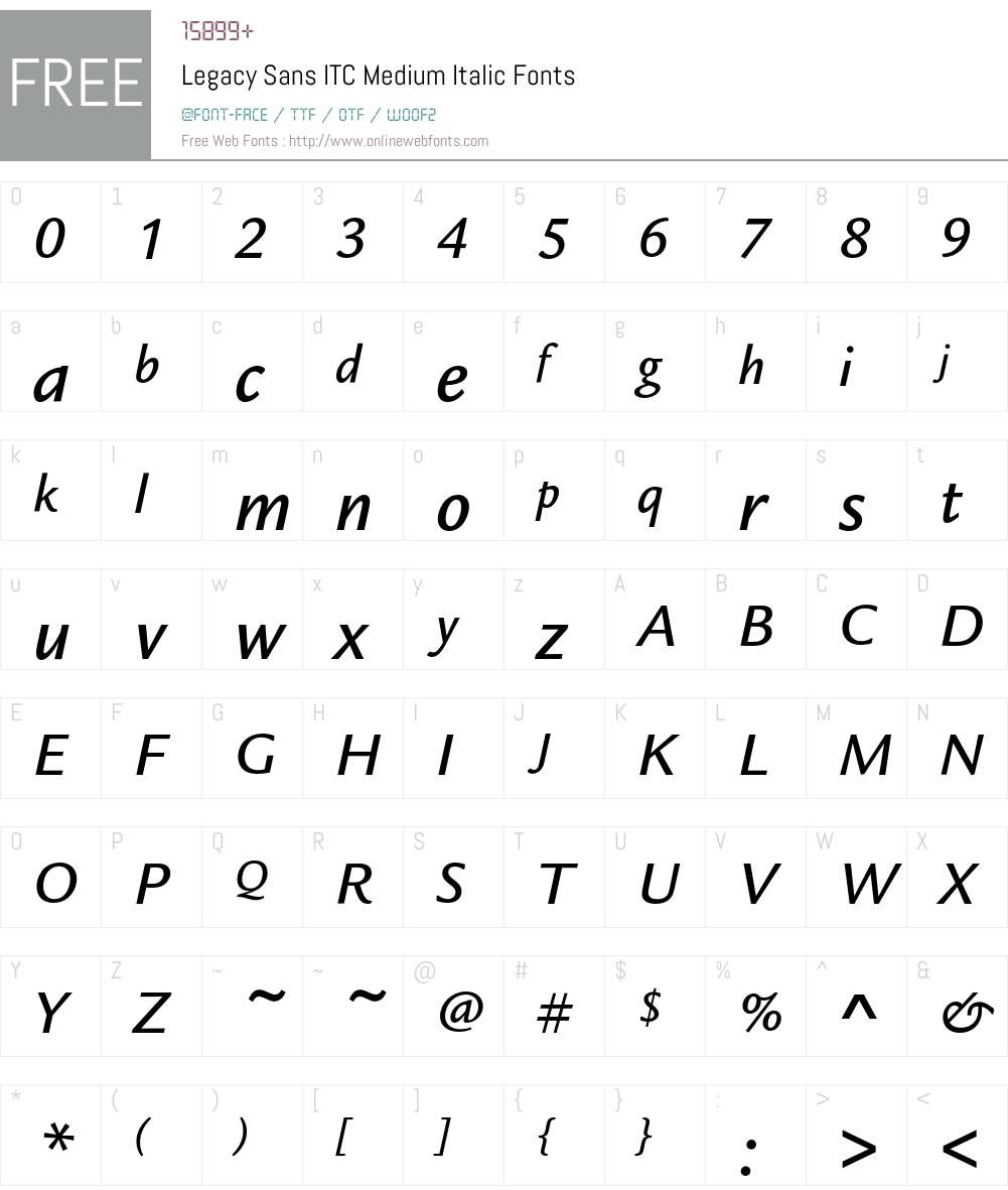 Legacy Sans ITC Font Screenshots