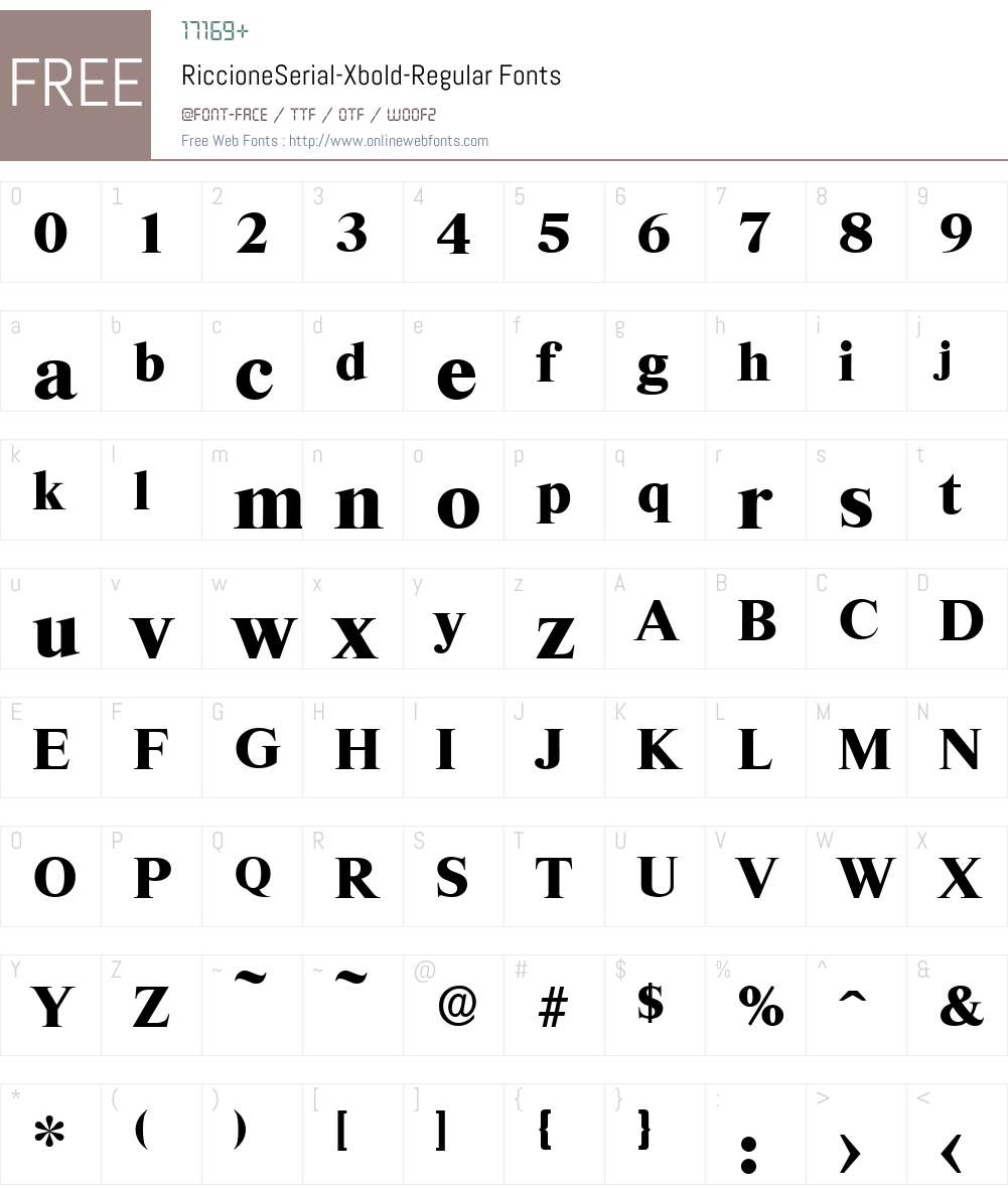 RiccioneSerial-Xbold Font Screenshots