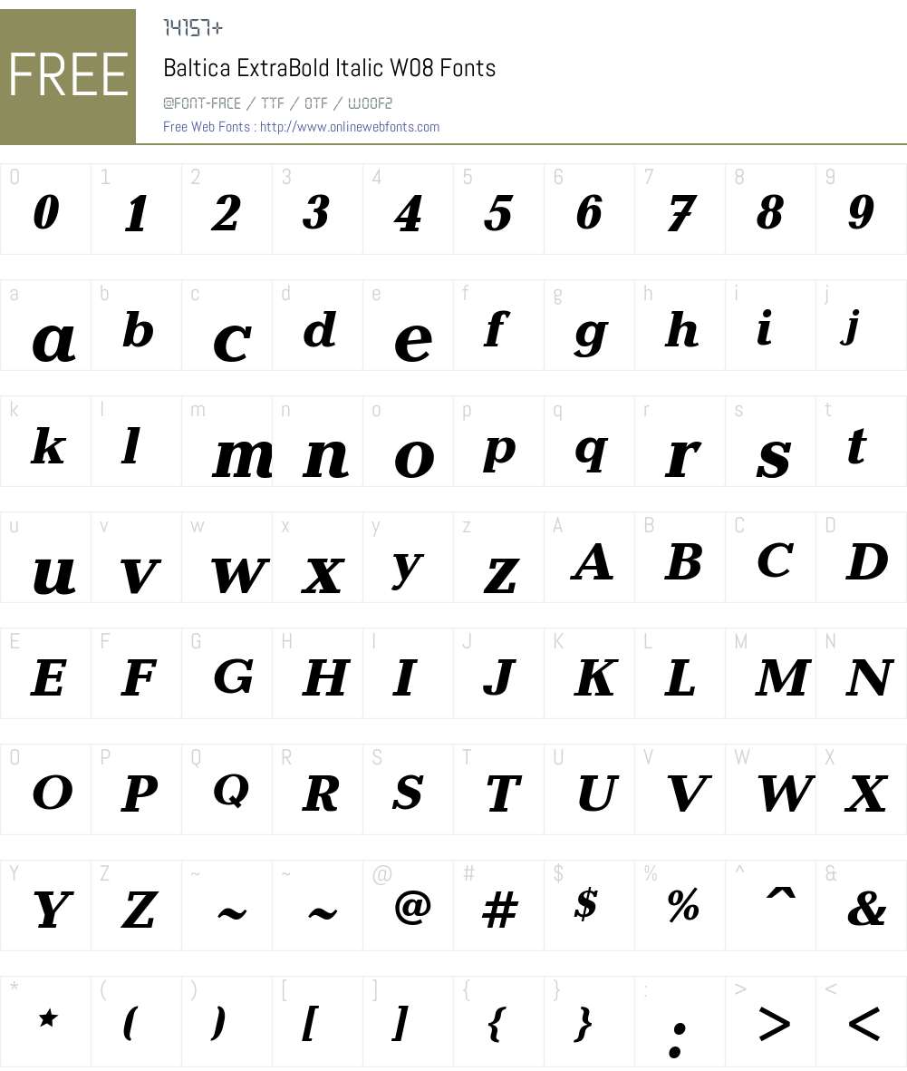 Baltica Font Screenshots