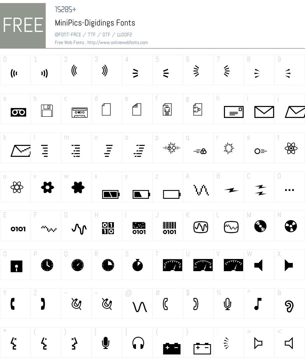 MiniPics Font Screenshots