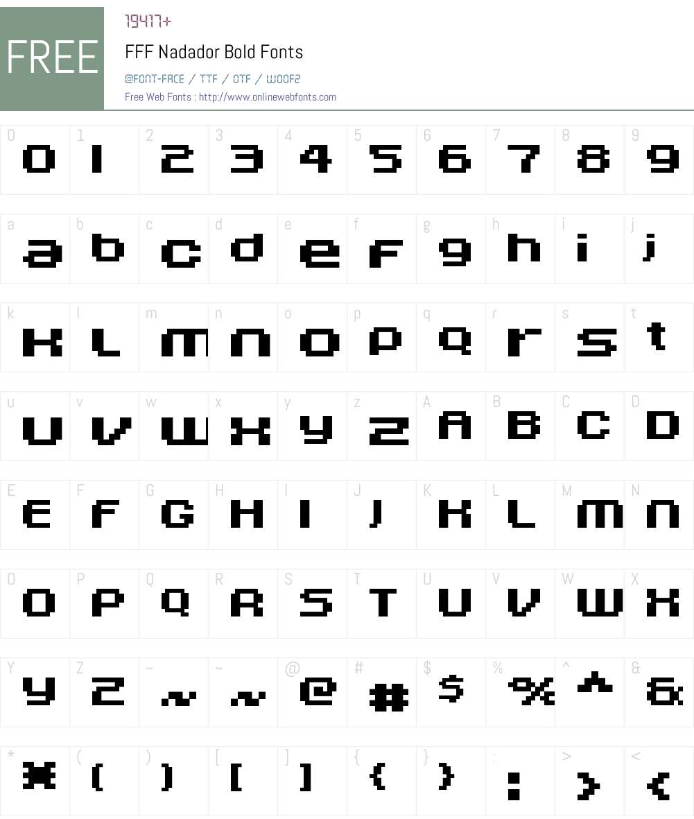 FFF Nadador Bold Font Screenshots