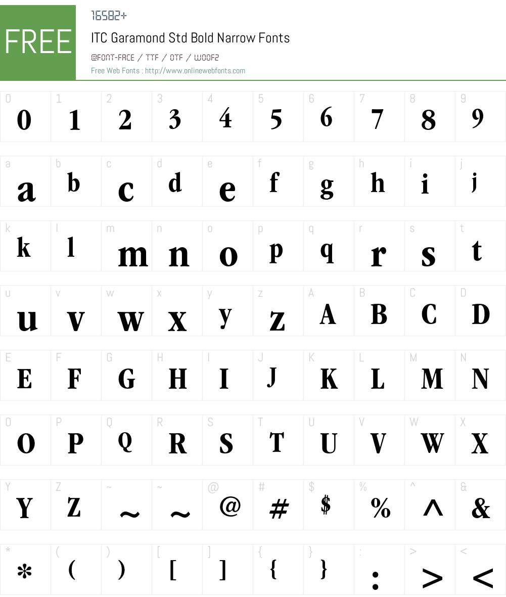 ITC Garamond Std Font Screenshots