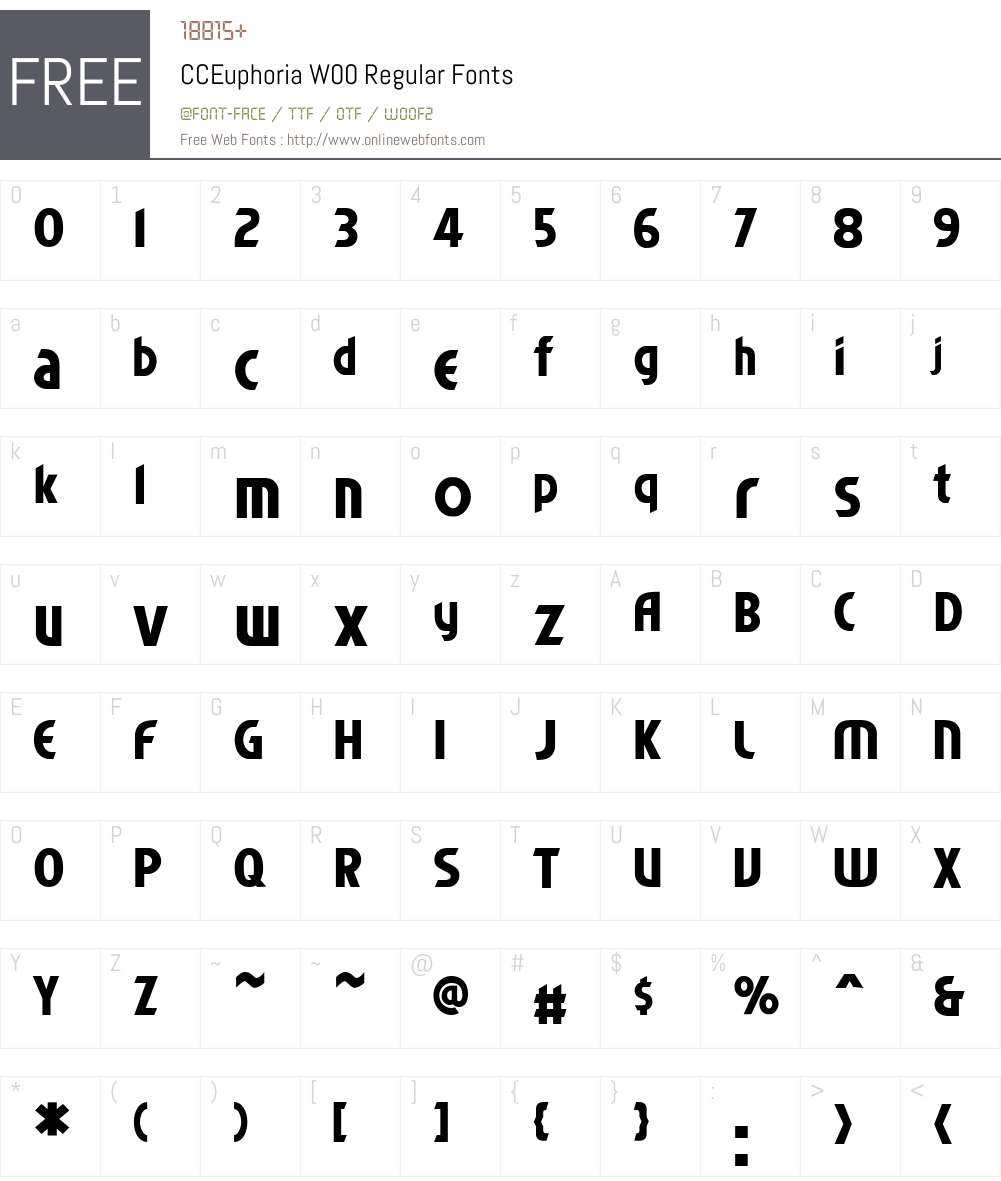 CCEuphoriaW00-Regular Font Screenshots