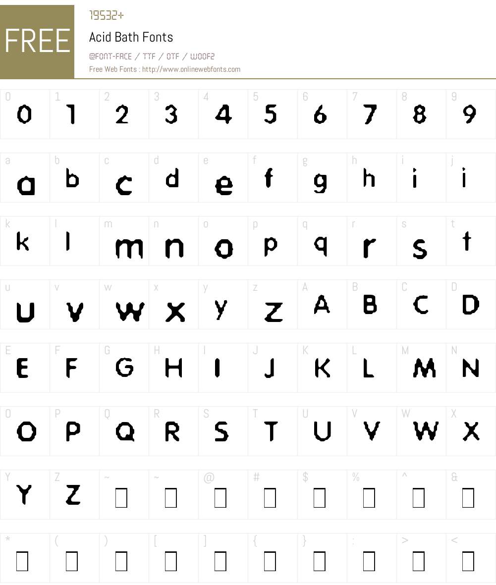 Acid Bath Font Screenshots