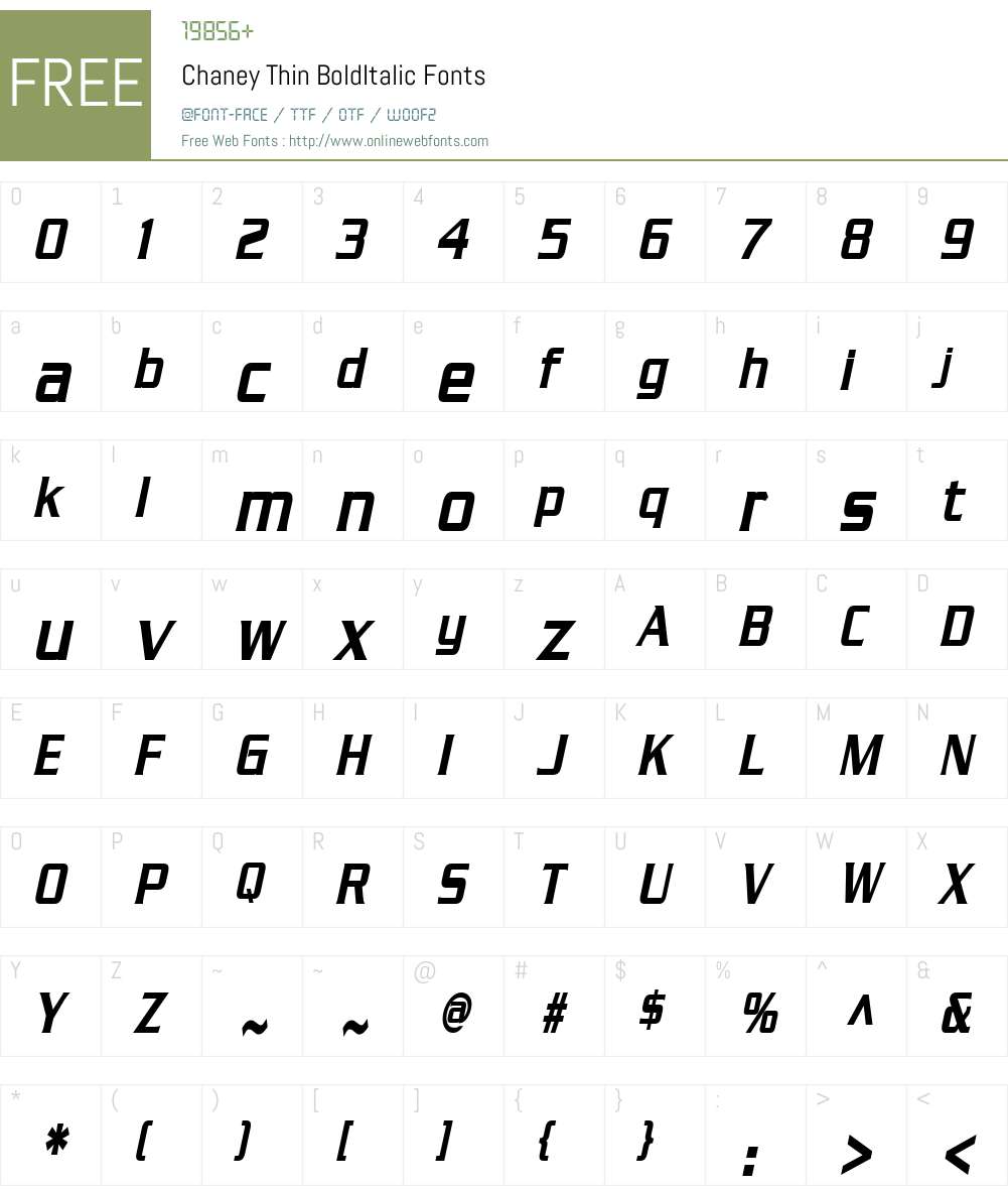 Chaney Thin Font Screenshots