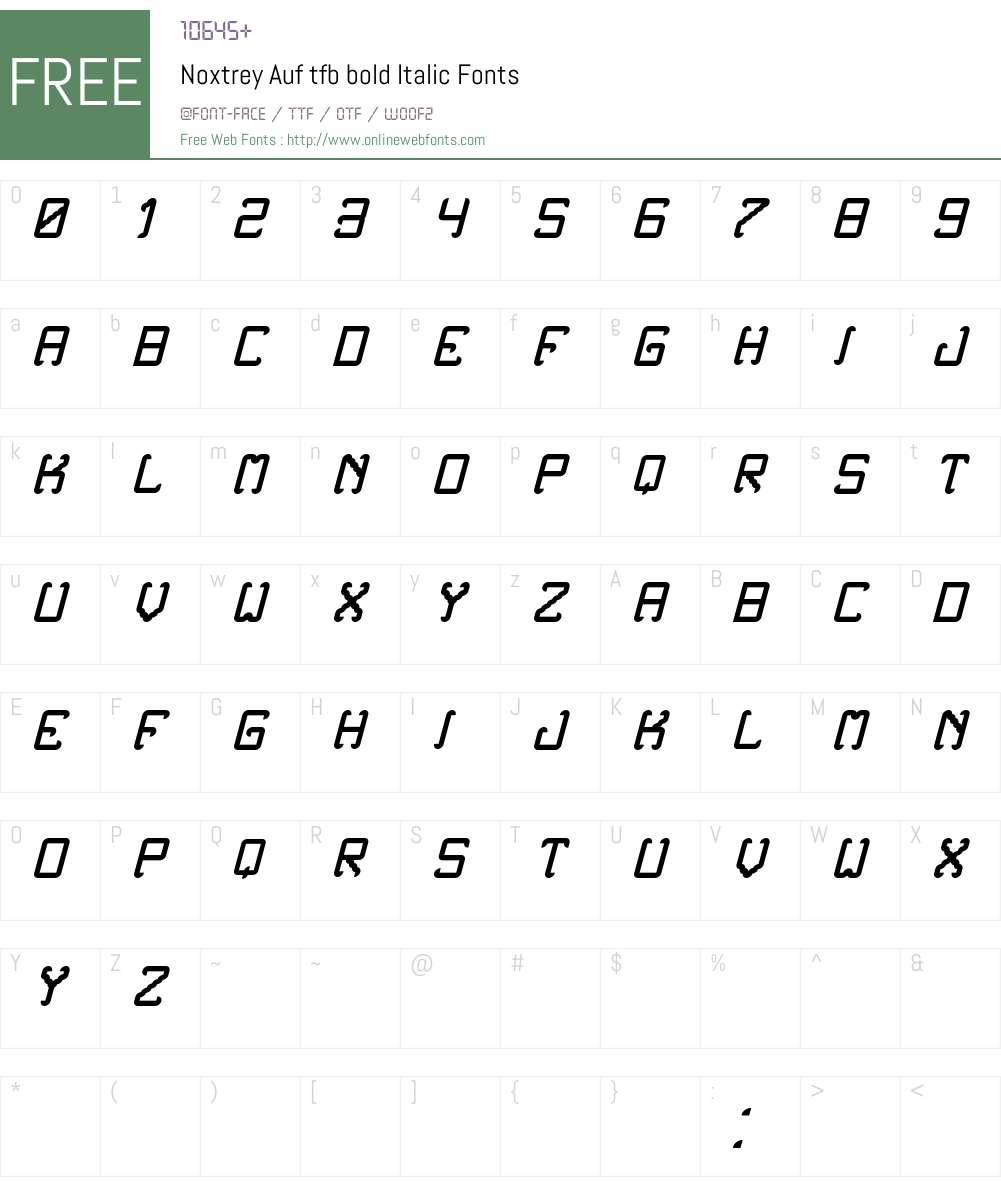Noxtrey Auf tfb bold Font Screenshots