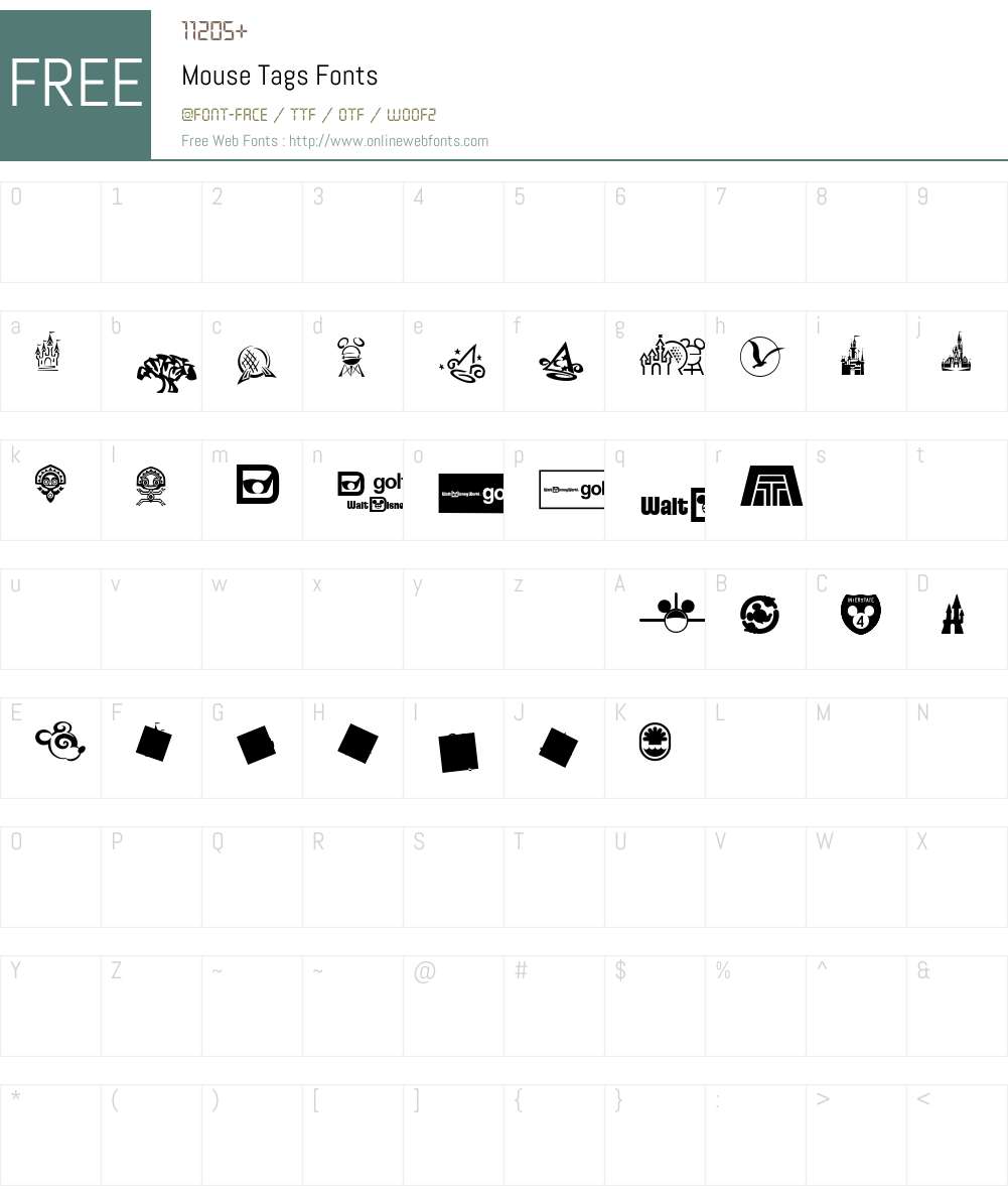 Mouse Tags Font Screenshots