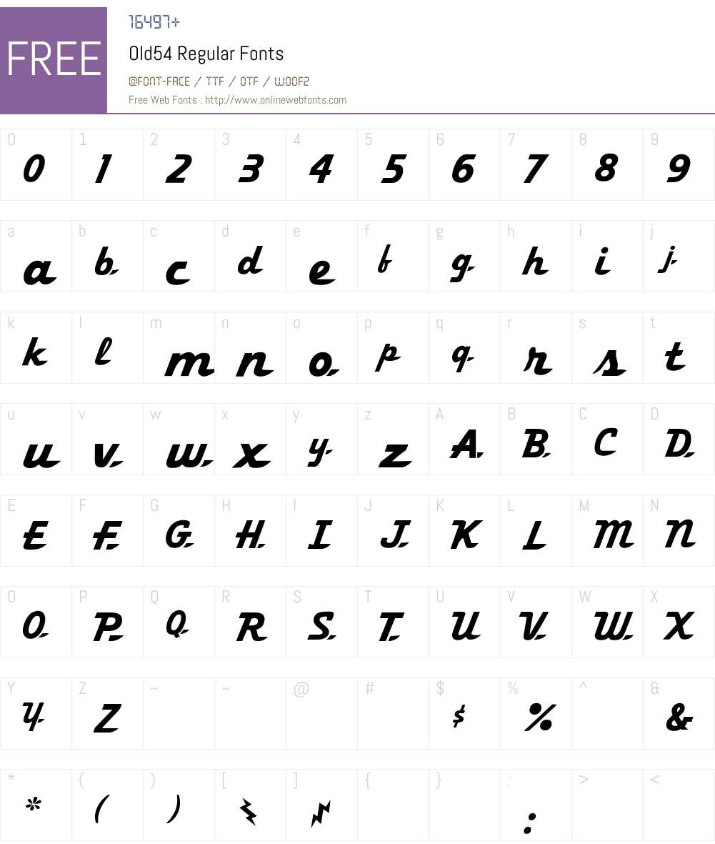 Old54 Font Screenshots