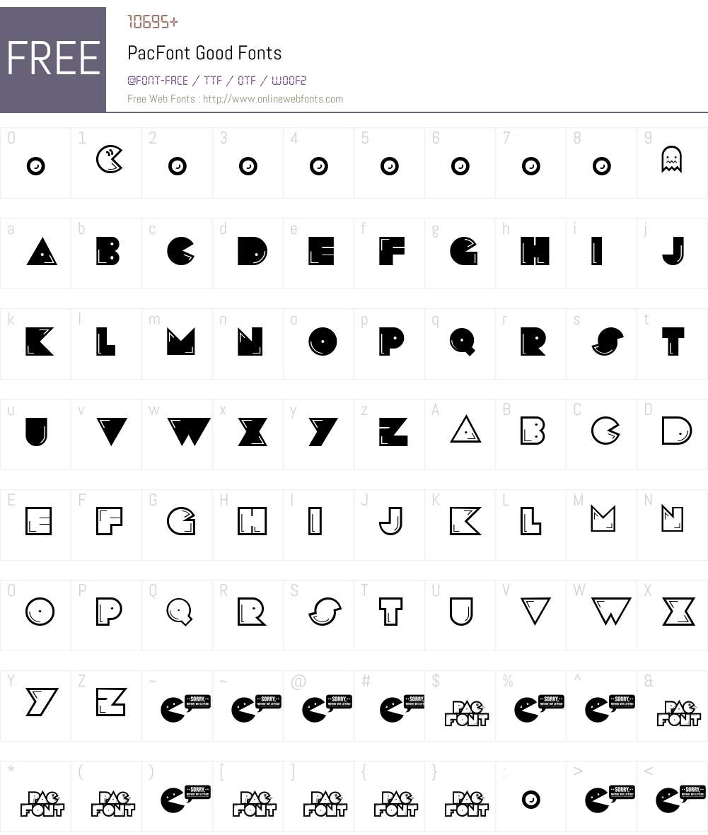 PacFont Good Font Screenshots