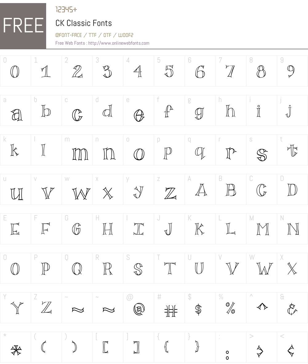 CK Classic Font Screenshots