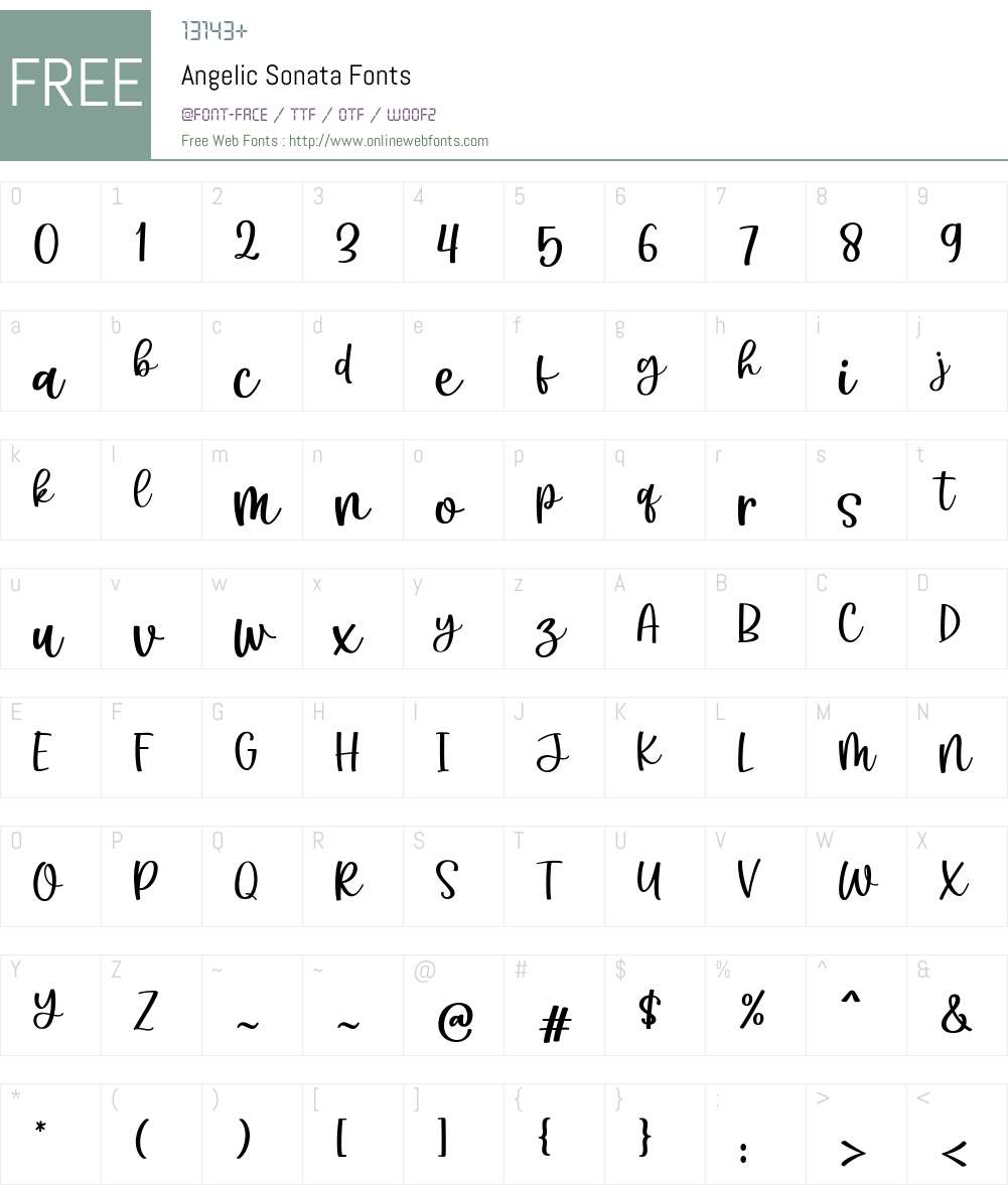 Angelic Sonata 1.000 Fonts Free Download - OnlineWebFonts.COM