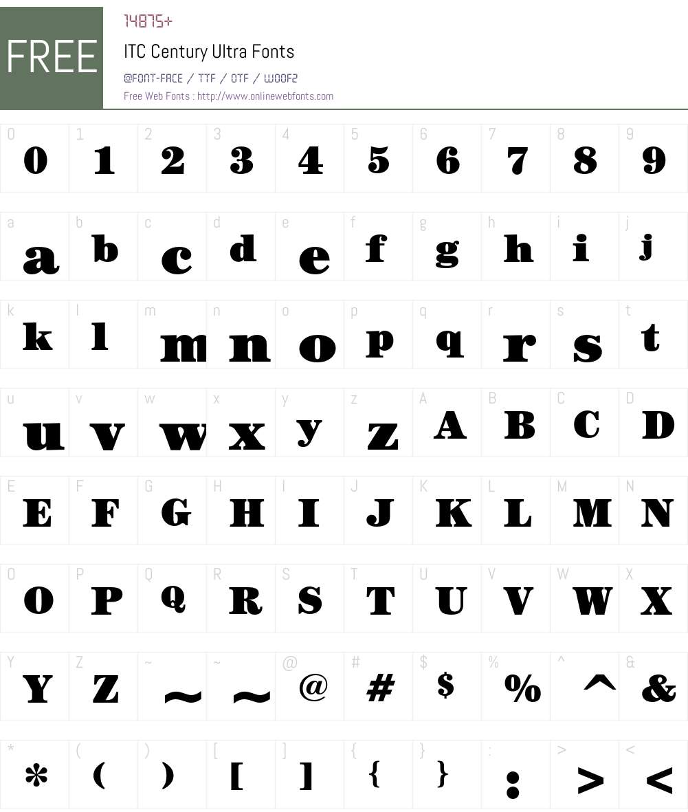 ITC Century Font Screenshots