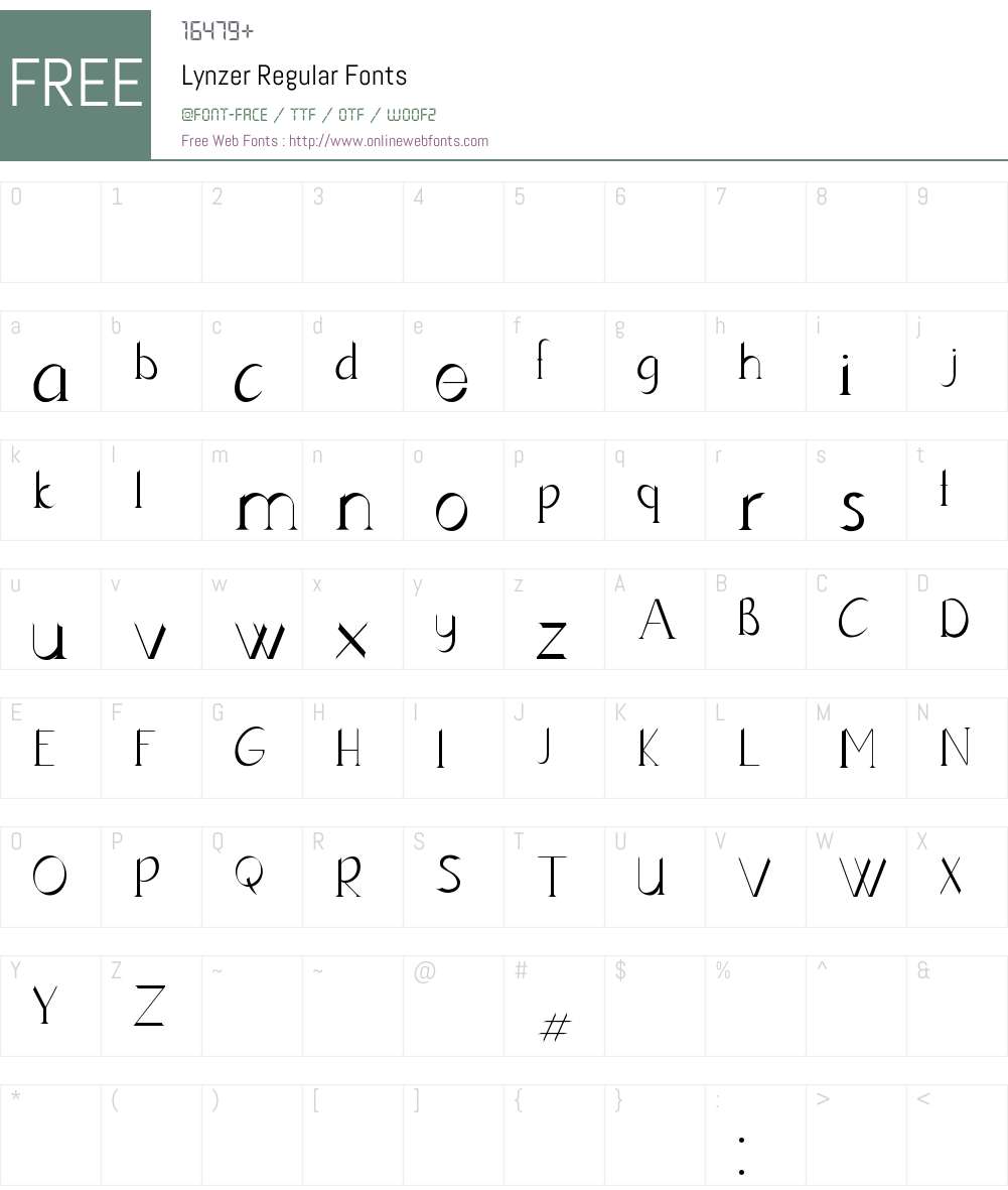 Lynzer Font Screenshots