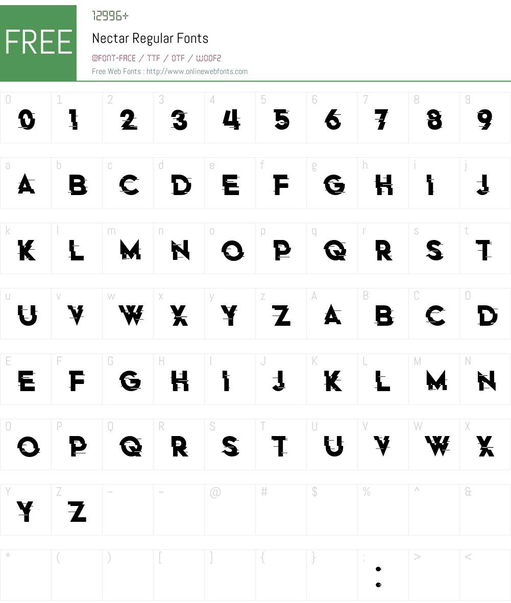 Nectar Font Screenshots