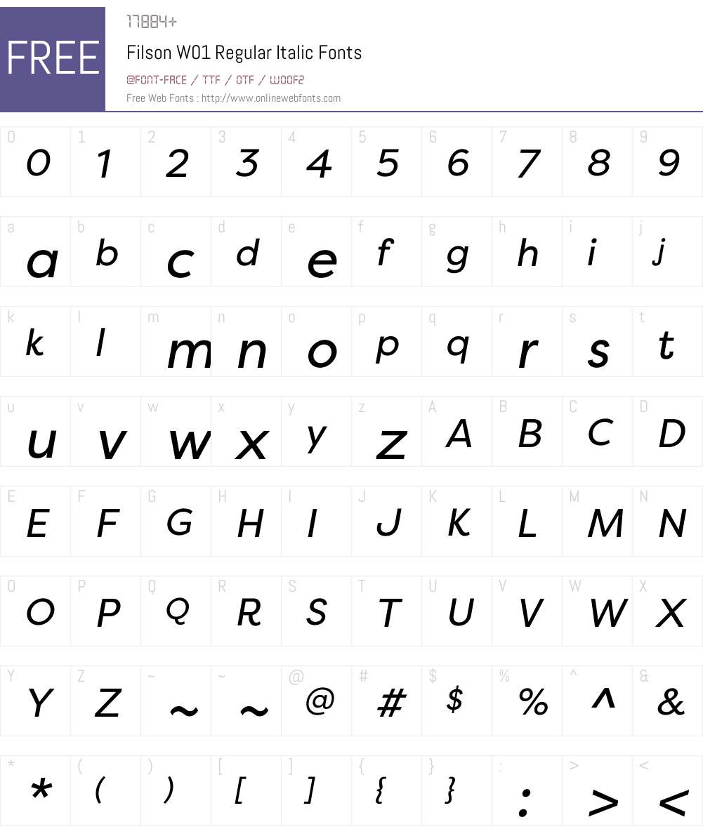 FilsonW01-RegularItalic Font Screenshots