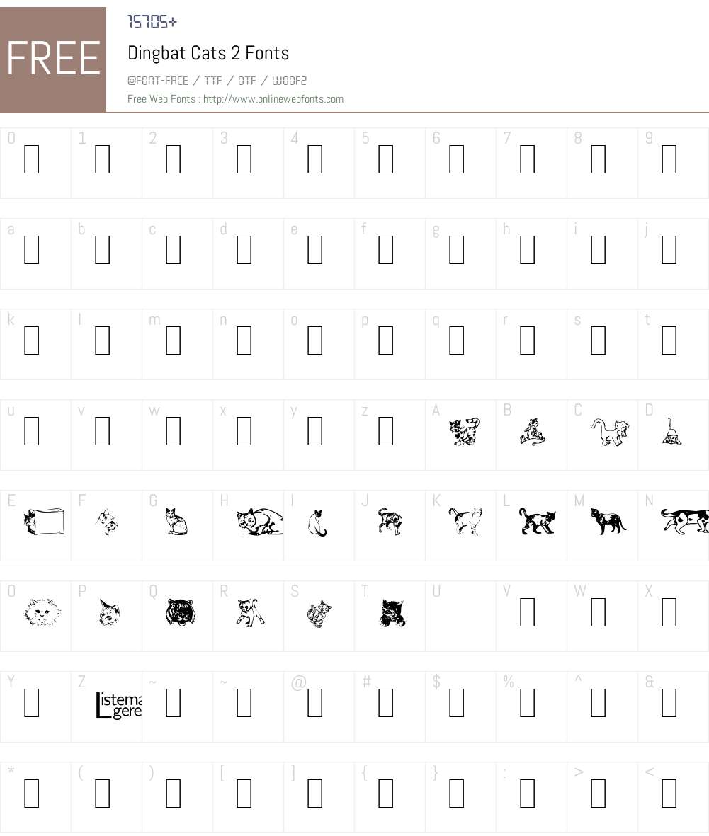 Dingbat Cats 2 Font Screenshots