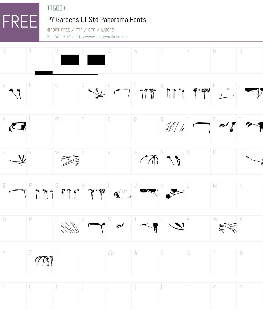 PY Gardens LT Std Font Screenshots